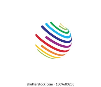 Colorful wire world logo icon - Vector