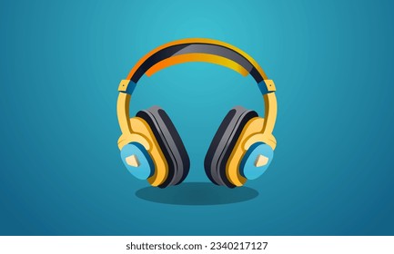 colorful wireless Headphone Vector Isolated Eps File