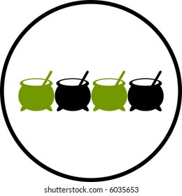 colorful witch cauldron symbols