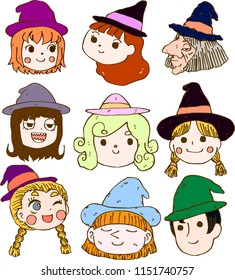 Colorful Witch's face