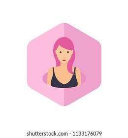 Colorful woman character icon vector illustration