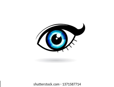colorful woman eye icon, colorful eye icon, logo or symbol 
