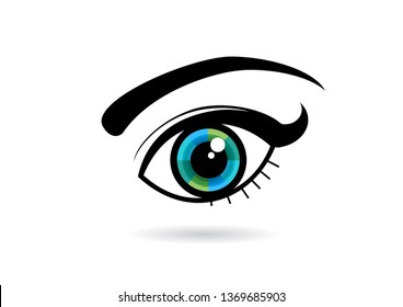 colorful woman eye icon, colorful eye symbol 