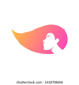 Colorful woman with long hair