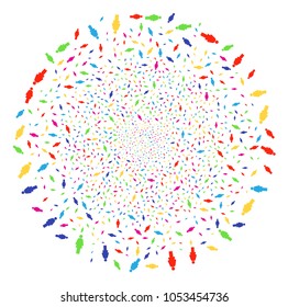 Colorful Woman Person festival cluster. Vector cluster explosion created from scatter woman person symbols. Psychedelic Vector illustration.