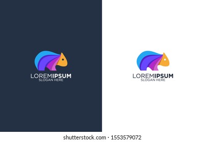 Colorful wombat logo design vector