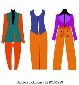 Colorful Women Clothing Vector Art