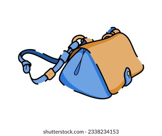 Colorful women's handbag. Fashionable leather accessories. Hand drawn fashion vector illustration. Isolated element