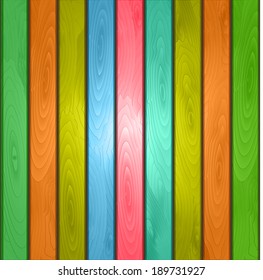 Colorful wood plank background, vector illustration