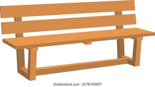 colorful wooden park bench cartoon illustration isolated on white background.Wooden bench vector design 