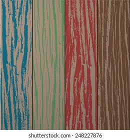 Colorful wooden plank texture, vector background illustration