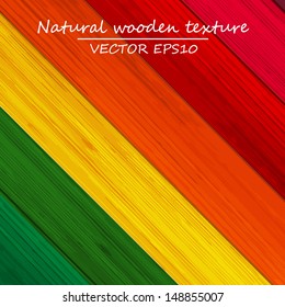  Colorful wooden texture background. Vector illustration