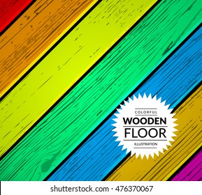 Colorful wooden vector background