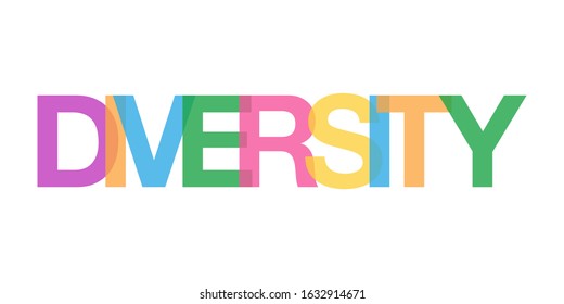 colorful word diversity concept white background vector illustration