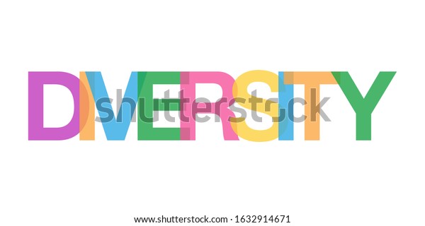 Colorful Word Diversity Concept White Background Stock Vector (royalty 