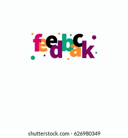Colorful word feedback isolated on white. Vector illustration