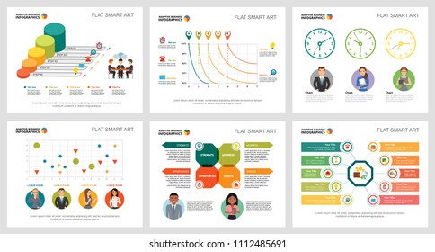 Colorful workflow or teamwork concept infographic charts set. Business design elements for presentation slide templates. Can be used for annual report, advertising, flyer layout and banner design.