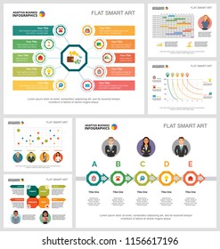 Colorful workflow or teamwork concept infographic charts set. Business design elements for presentation slide templates. Can be used for annual report, advertising, flyer layout and banner design.