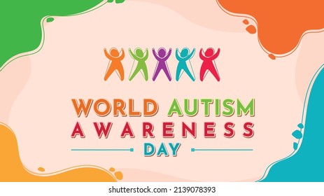 Colorful World autism day wallpaper vector illustration design