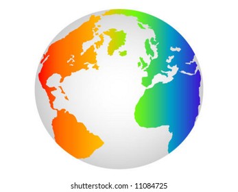 Colorful world globe