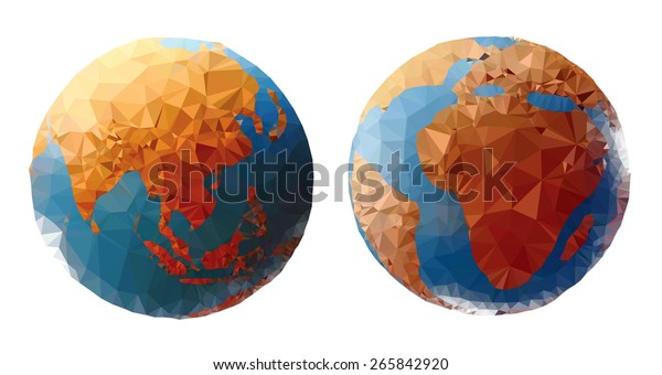 Colorful World Globe Showing Asia Africa Stock Vector Royalty Free