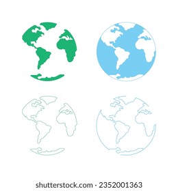 Colorful World Icon Vector Design.
