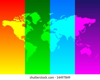 Colorful world map