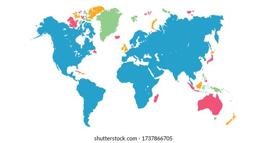 Colorful World Map best Color Combination