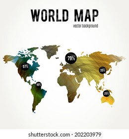 Colorful World Map, Vector illustration