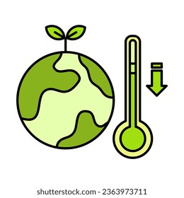 colorful world temperature drops icon on white background, icon design for apps, presentation, banner, sign, symbol, logo. Artificial intelligence icon concept. vector illustration.
