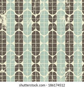 Colorful worn geometric seamless pattern, vector decorative background.