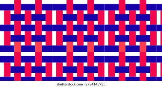 Patrón tejido colorido en rojo, azul y blanco — Fondo textil Abstractas para el diseño