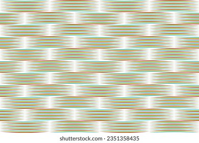 Colorful of woven of pattern vector. Design curve risograph aesthetic on white background. Design print for illustration, textile, texture wallpaper, background. Set 9