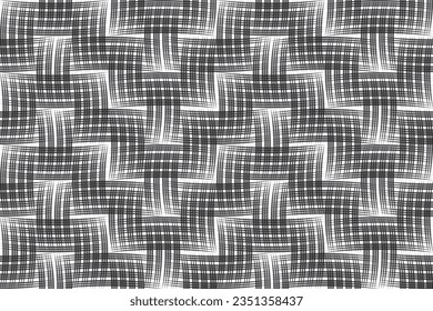 Colorful of woven of pattern vector. Design curve with black on white background. Design print for illustration, textile, texture wallpaper, background. Set 11