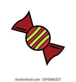 Colorful Wrapped Candy Icon Vector