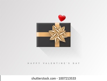 Colorful wrapped gift box with ribbon. 2018 Festive vector illustration. Flat decoration.