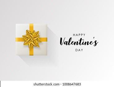Colorful wrapped gift box with ribbon. 2018 Festive vector illustration. Flat decoration.