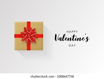 Colorful wrapped gift box with ribbon. 2018 Festive vector illustration. Flat decoration.