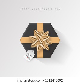Colorful wrapped gift box with ribbon. 2018 Festive vector illustration. Flat decoration.