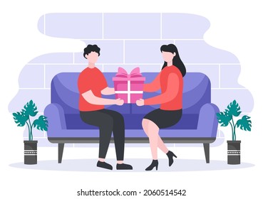 Colorful Wrapped Gift Box with Ribbon and Confetti to Surprise your Friends for Background Vector illustration