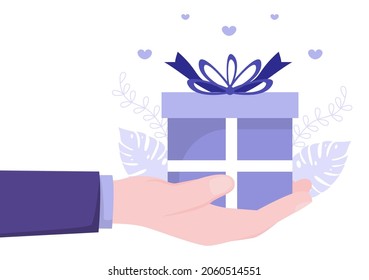 Colorful Wrapped Gift Box with Ribbon and Confetti to Surprise your Friends for Background Vector illustration