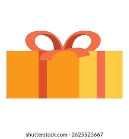 Colorful wrapped gift box with a ribbon on top, perfect for representing gift giving occasions