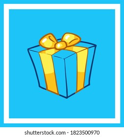 cajas de regalo envueltas de colores.Ilustración vectorial de estilo plano aislada en el fondo azul.