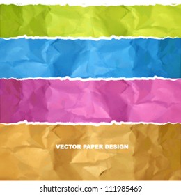 colorful wrinkled paper background. vector design