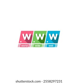 colorful www concept. world wide web logo. internet, www concept for digital world