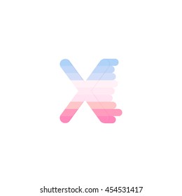 Colorful x Letters, vector design template elements for design