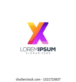 colorful x logo design vector illustration