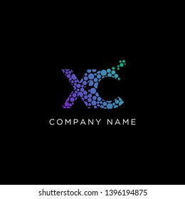 colorful XC Initial Letter Logo  Vector, creative dot letter logo inspiration