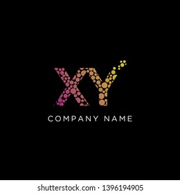colorful XC Initial Letter Logo  Vector, creative dot letter logo inspiration