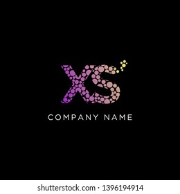colorful XC Initial Letter Logo  Vector, creative dot letter logo inspiration
